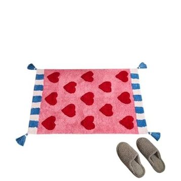 Evidea Soft Tufting Krus Pembe 60x90 cm Banyo Paspası