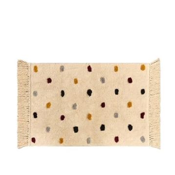 Evidea Soft Tufting Vira Ekru Siyah 60x90 cm Banyo Paspası