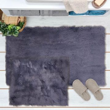 Evidea Soft Venüs Post Antrasit 60x100 cm + 50x60 cm 2'li Klozet Takımı