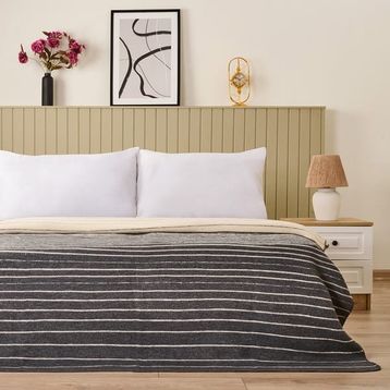 Evidea Soft Victor Antrasit 200x220 cm Pamuklu Çift Kişilik Battaniye