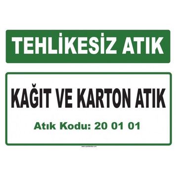 Evim Shopping A-200101-1 Kağıt ve Karton Atık Uyarı Levhası