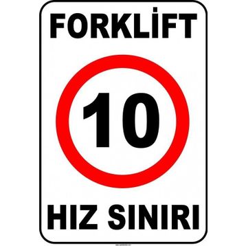 Evim Shopping At 1425 Forklift Kapalı Alan Hız Sınırı 10 Km-Saat Uyarı Levhası