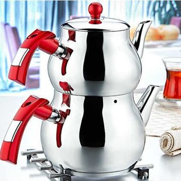 Evimsaray Şelale Aile Çaydanlık Takımı kırmızı