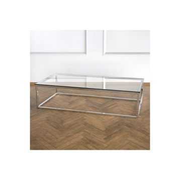 Evka Potrica Paslanmaz Ayak Şeffaf Cam Tabla Orta Sehpa