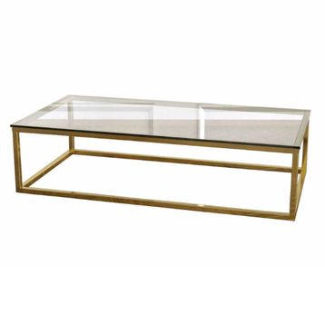 Evka Potrica Pirinç Ayak Şeffaf Cam Tabla Orta Sehpa