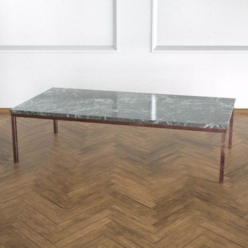 Evka Shiny Eskitme Pirinç Ayak Siyah Mermer Tabla Orta Sehpa