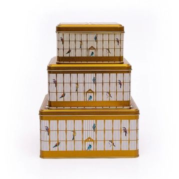 Evle Birdcage 3 Parça Kare Saklama Kabı