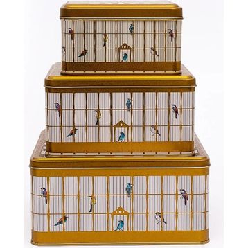 Evle Birdcage 3 Parça Kare Saklama Kabı