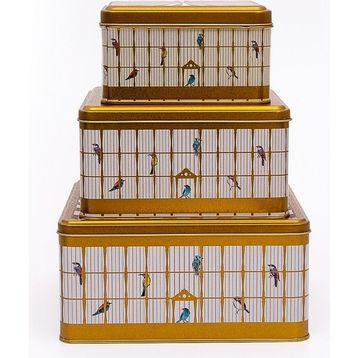 Evle Birdcage 3 Parça Kare Saklama Kabı