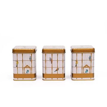 Evle Birdcage 3 Parça Kare Saklama Set