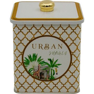 Evle ER023-7I Forrest Yellow Urban Desenli Kare Metal Saklama Kabı