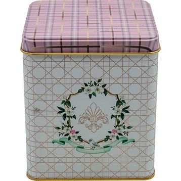 Evle ER024-U7 Rosy Desenli Kare Metal Saklama Kabı
