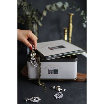 Evle ER029-7F Azura Coffee Desenli Kare Metal Saklama Kabı