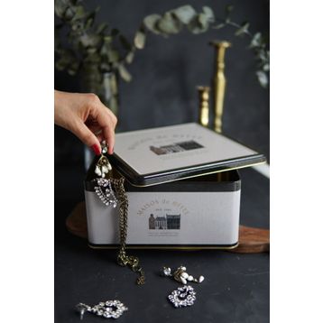 Evle ER029-7F Azura Coffee Desenli Kare Metal Saklama Kabı
