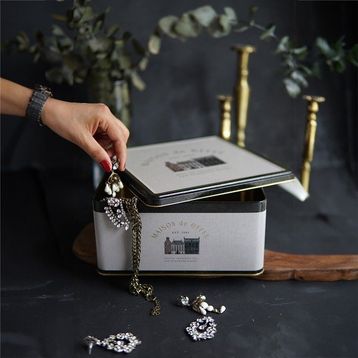 Evle ER029-7F Azura Coffee Desenli Kare Metal Saklama Kabı