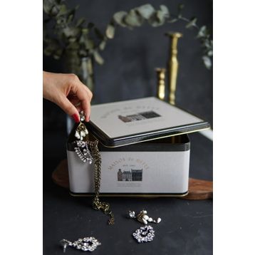 Evle ER029-7F Azura Coffee Desenli Kare Metal Saklama Kabı
