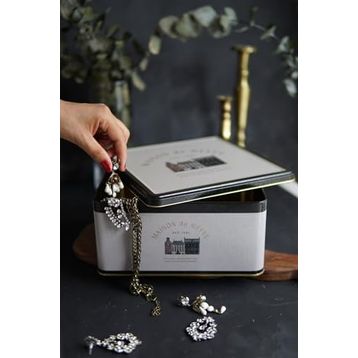 Evle ER029-7F Azura Coffee Desenli Kare Metal Saklama Kabı