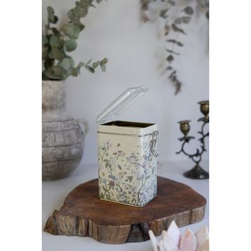 Evle ER043-2E Botanica Yellow Desenli Dikdörtgen Metal Saklama Kabı