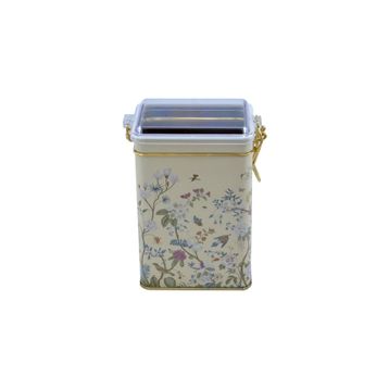 Evle ER043-2E Botanica Yellow Desenli Dikdörtgen Metal Saklama Kabı