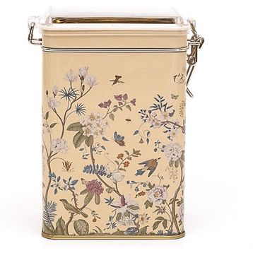 Evle ER043-2E Botanica Yellow Desenli Dikdörtgen Metal Saklama Kabı