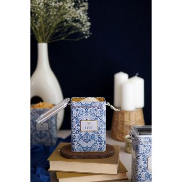 Evle ER043-4B Azulejos Live Desenli Dikdörtgen Metal Saklama Kabı