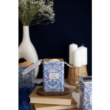 Evle ER043-4B Azulejos Live Desenli Dikdörtgen Metal Saklama Kabı