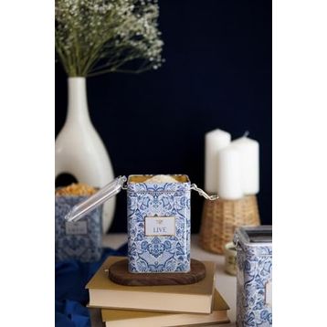 Evle ER043-4B Azulejos Live Desenli Dikdörtgen Metal Saklama Kabı