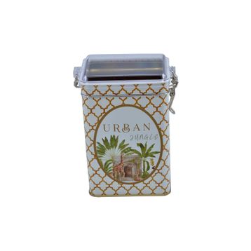 Evle ER043-7I Forrest Yellow Urban Desenli Dikdörtgen Metal Saklama Kabı