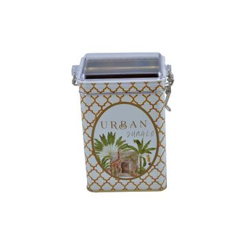 Evle ER043-7I Forrest Yellow Urban Desenli Dikdörtgen Metal Saklama Kabı