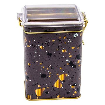 Evle ER043-8G Terrazzo Brown Desenli Dikdörtgen Metal Saklama Kabı