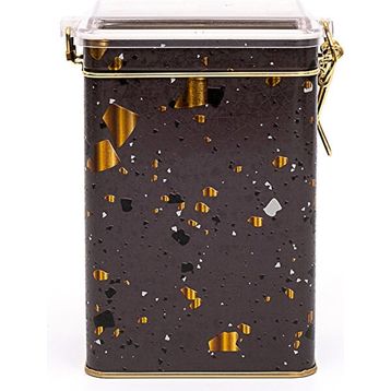 Evle ER043-8G Terrazzo Brown Desenli Dikdörtgen Metal Saklama Kabı
