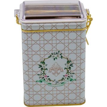 Evle ER043-U7 Rosy Desenli Dikdörtgen Metal Saklama Kabı
