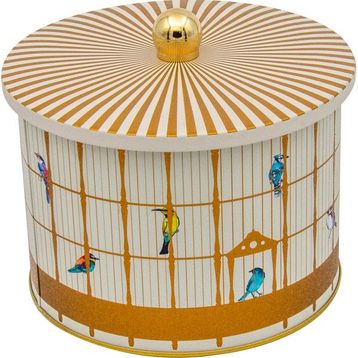 Evle ER145-T7 Bird Cage Desenli Yuvarlak Metal Saklama Kabı