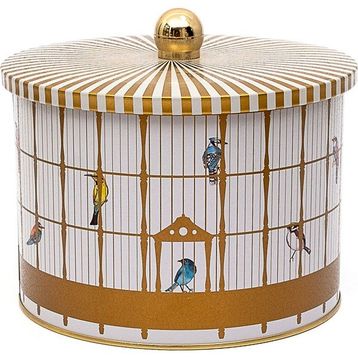 Evle ER145-T7 Bird Cage Desenli Yuvarlak Metal Saklama Kabı