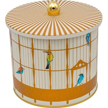 Evle ER146-T7 Bird Cage Desenli Yuvarlak Metal Saklama Kabı