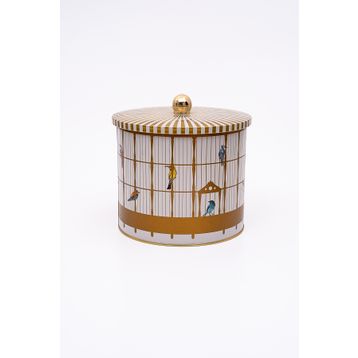 Evle ER146-T7 Bird Cage Desenli Yuvarlak Metal Saklama Kabı