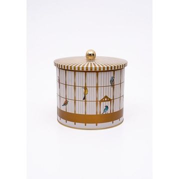 Evle ER146-T7 Bird Cage Desenli Yuvarlak Metal Saklama Kabı