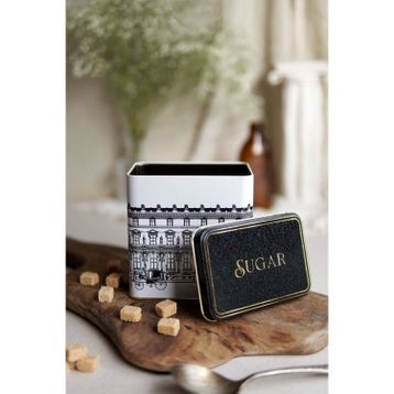 Evle ER205-3A City Sugar Desenli Kare Metal Saklama Kabı