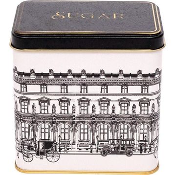 Evle ER205-3A City Sugar Desenli Kare Metal Saklama Kabı