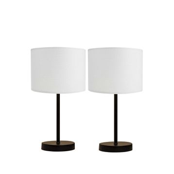 EVLight 2'li Pvc Beyaz Şapka Siyah Abajur