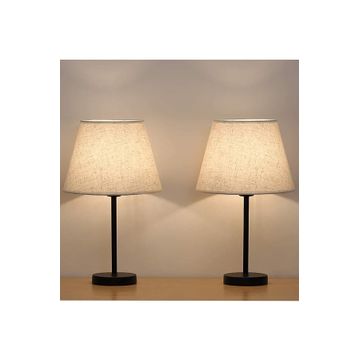 EVLight Black 2'li Metal Masa Lambası Krem Abajur
