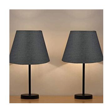 EVLight Black 2'li Metal Masa Lambası Siyah Abajur