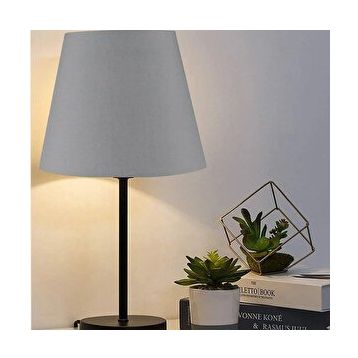 EVLight Black Tekli Metal Masa Lambası Antrasit Abajur