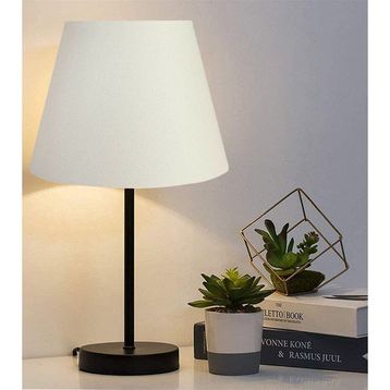 EVLight Black Tekli Metal Masa Lambası Beyaz Abajur