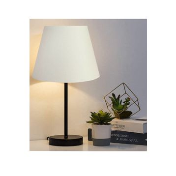 EVLight Black Tekli Metal Masa Lambası Beyaz Abajur