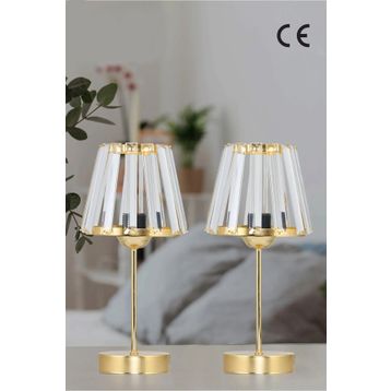 EVLight Konik Kristal Cam 2'li Modern Klasik Abajur
