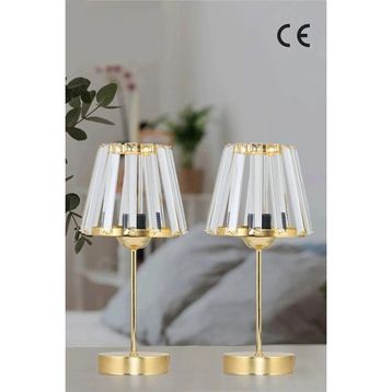 EVLight Konik Kristal Cam 2'li Modern Klasik Abajur
