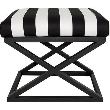 Evodeko 40x50 cm Siyah Çapraz Ayaklı Zebra Puf