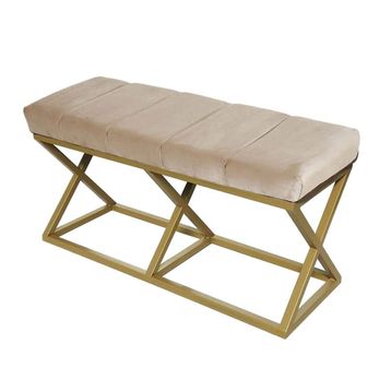 Evodeko Beyaz Altın Bench Puf