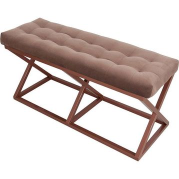 Evodeko Çektirme Bakır Kahve Bench Puf